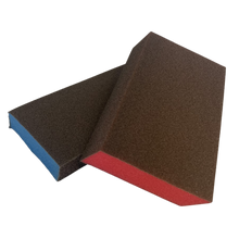 Load image into Gallery viewer, Manners Dual Angle Sanding Sponge Med/Fine (BLUE)