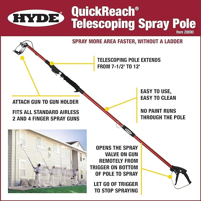 Hyde Quickreach Spray Pole 7.5ft-12ft